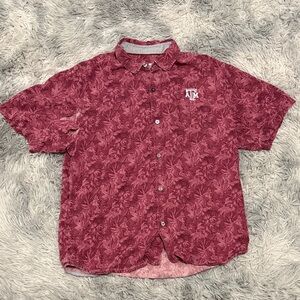 Tommy Bahama Silk Texas A&M Tropical Print Camp Shirt Men's Large